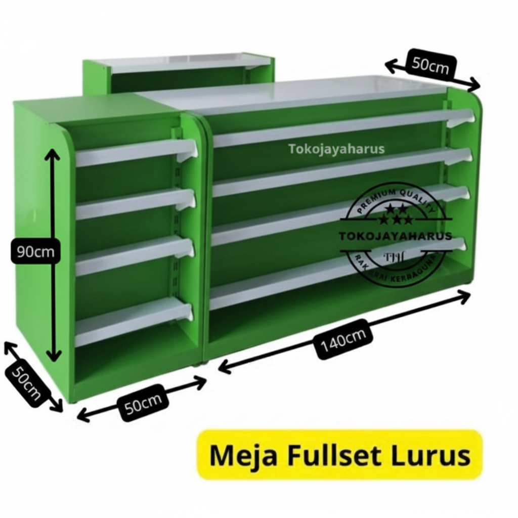 Meja kasir stainless minimarket termurah Lurus request warna