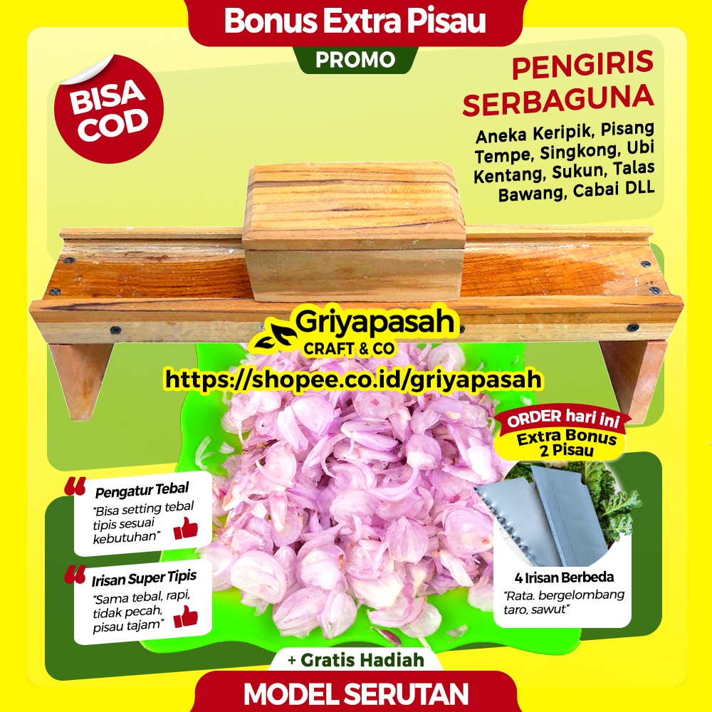GRIYAPASAH Pengiris Pemotong Bawang Goreng Usaha Resto Usaha Sampingan Hasil Super Tipis