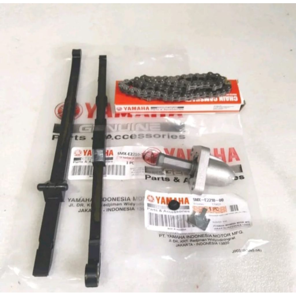 Paket rantai keteng+karet tensioner+tonjokan keteng Mio sporty