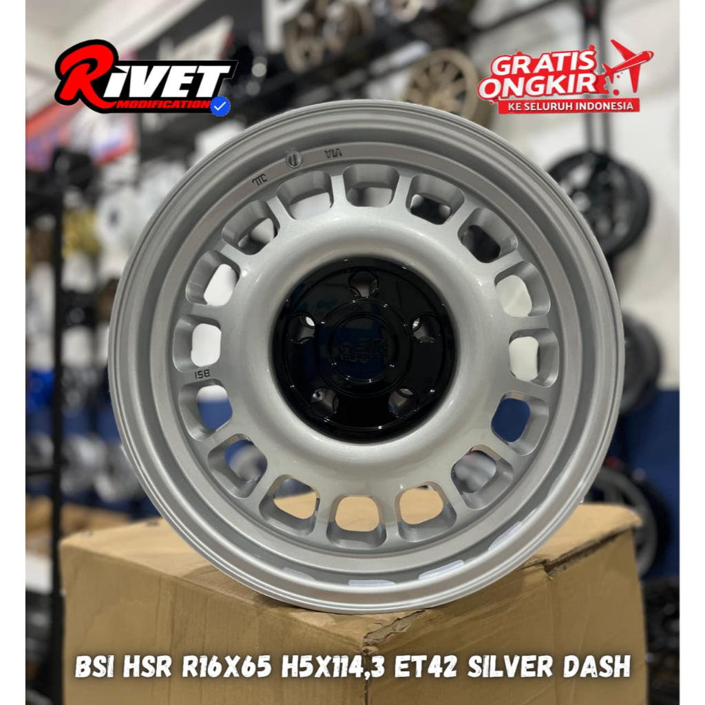 VELG MODEL RACING KALENG HSR BSI RING 16 PCD 5X114,3 SILVER UNTUK RUSH TERIOS XTRAIL HARRIER Dll