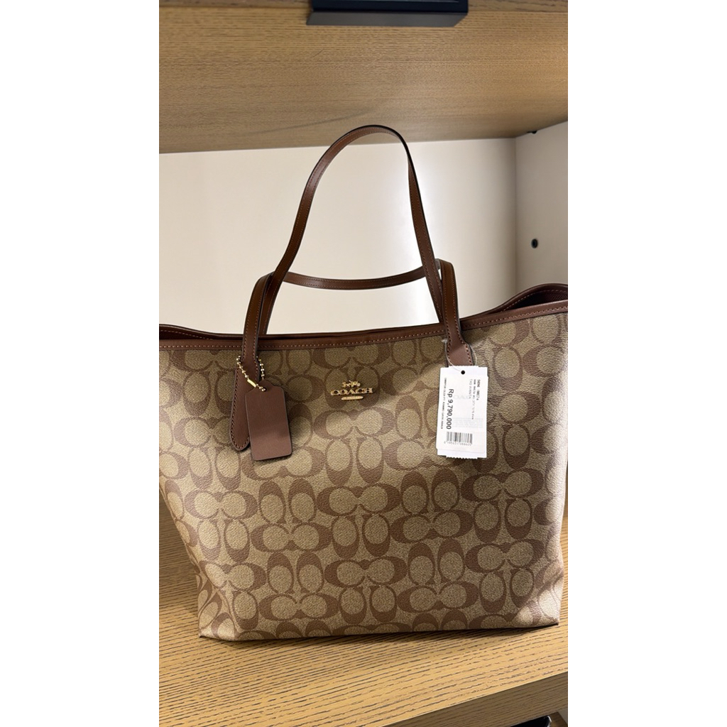 Tas Tangan Coach Original New Outlet Coach City Tote In Signature Canvas - Tas Jinjing Wanita