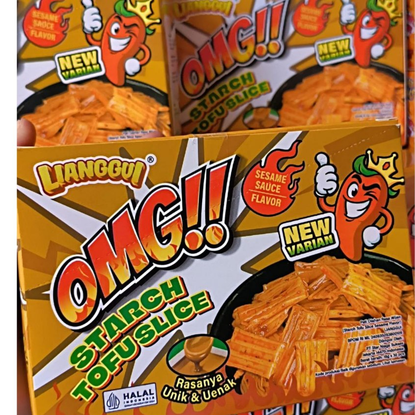 Konjac Tripe Snack Sesame Sauce / OMG Konjac Spicy Flavor Pack (isi 30 pcs)