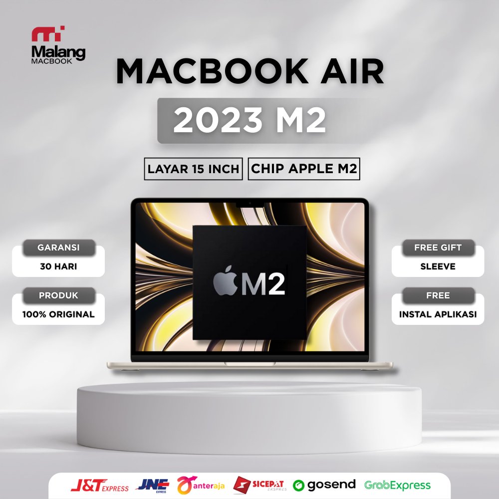 Macbook Air 15 inch 2023 M2 | Ram 8GB - 16 GB | SSD 256 & 512 GB - Second ORIGIAL