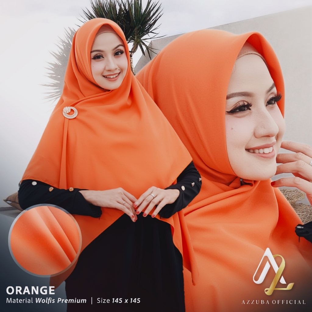 Hijab segi empat Woolpeach Orange PKS No.64