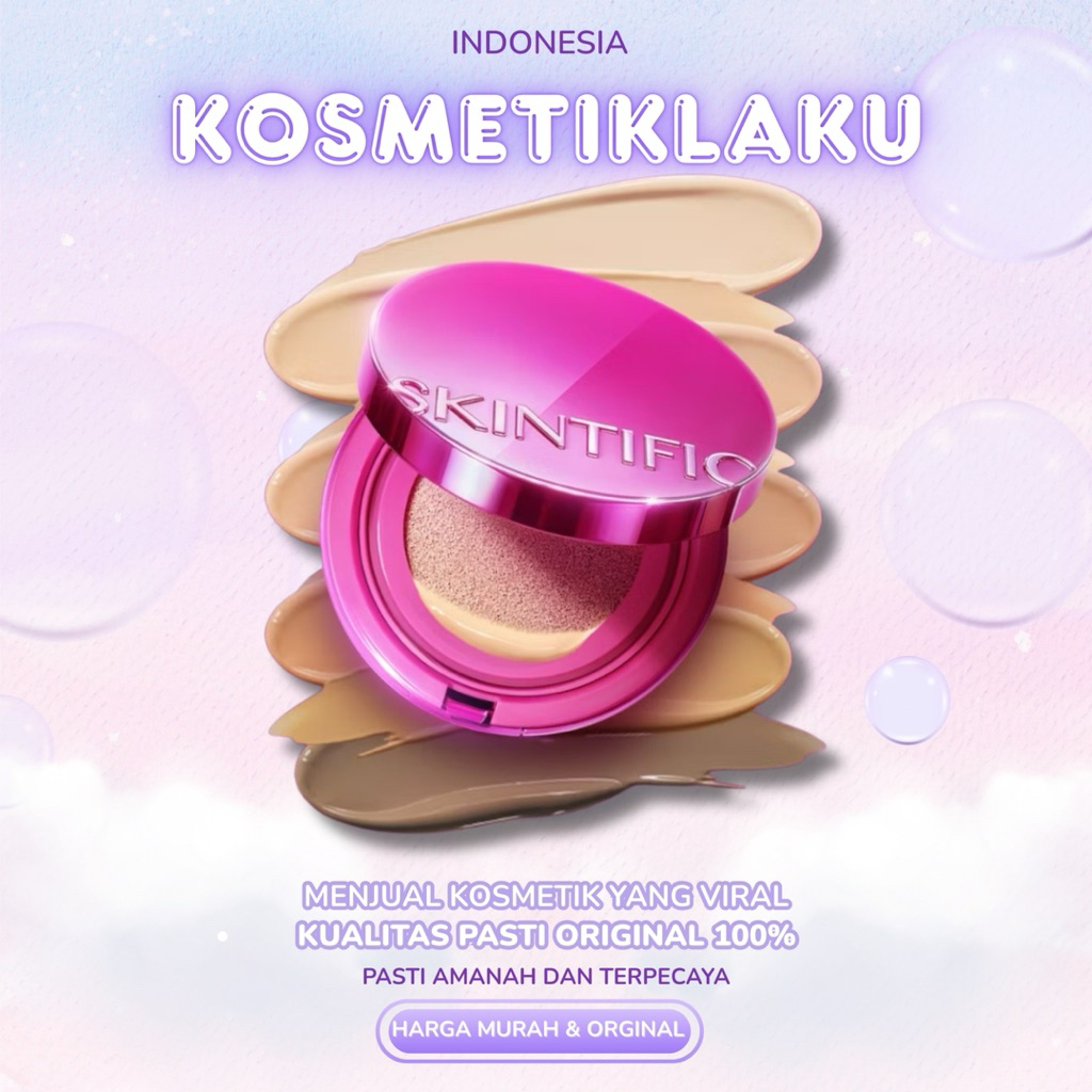 SKINTIFIC Cover Glow Perfect Pink Cushion Ori | Smooth Poreless Radiant Glow | Cushion Makeup Bedak 
