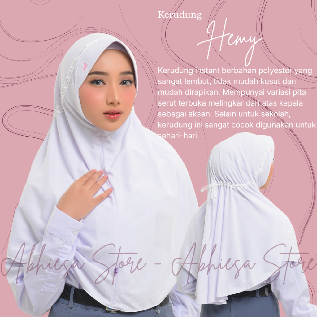 Kerudung Rabbani HEMY S & M Original Pita Serut Atas