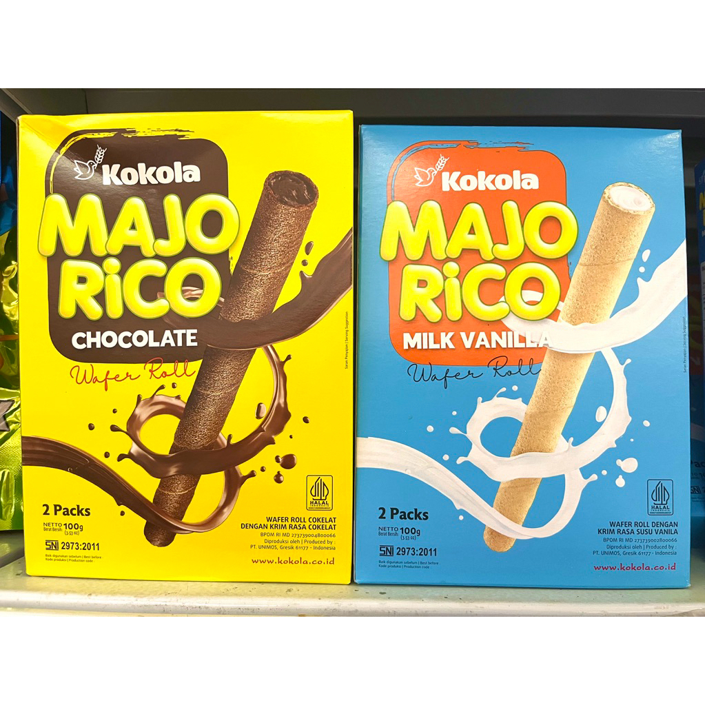 KOKOLA MAJORICO 100gr (1karton)/MAJORICO WAFER ROLL/WAFER ROLL MURAH/MAJORICO CHOCOLATOS