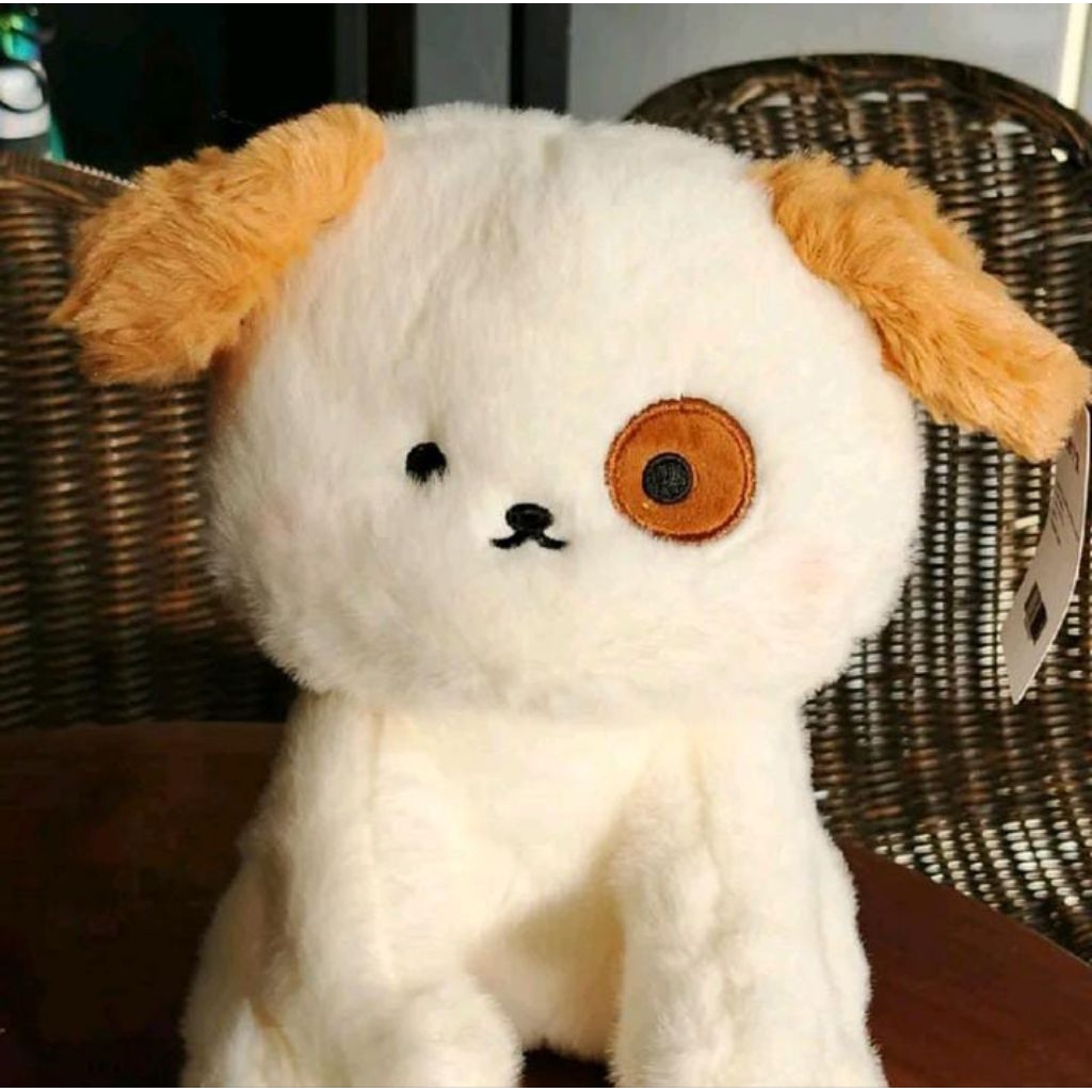 Boneka Capit Funifun Anjing Putih Oren lucu imut Oh some