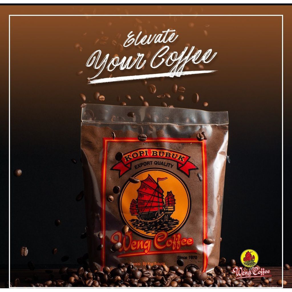 Kopi robusta giling weng coffe khas Pontianak 1kg grade A
