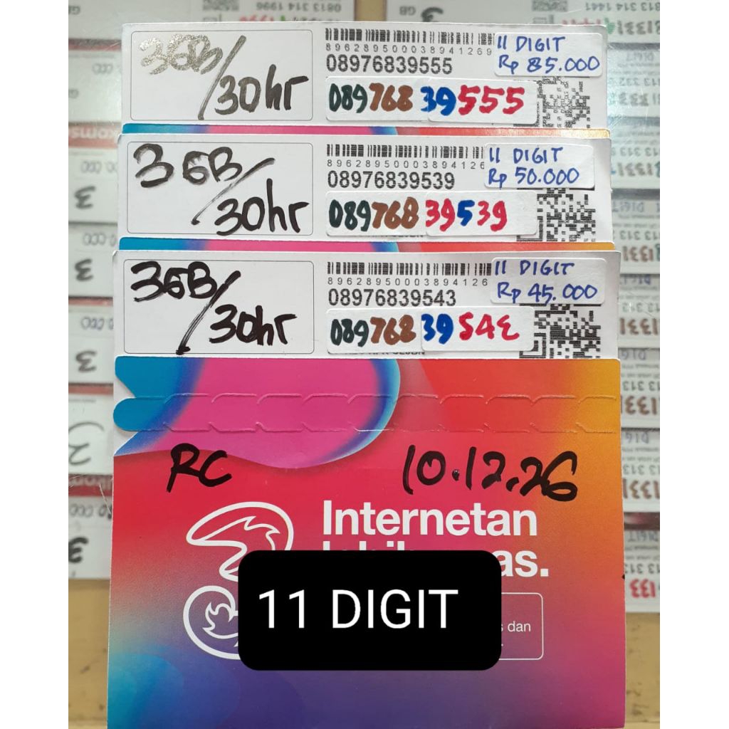 Nomor 3/ TRI 3GB 11 Digit Triple 5