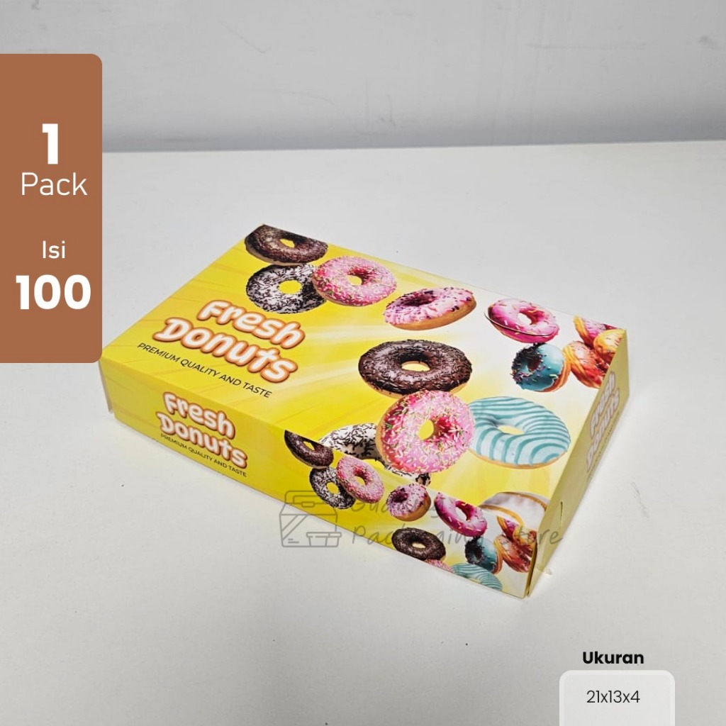 100 PCS / Dus Donat Mini / Box Donat Mini / 21x13