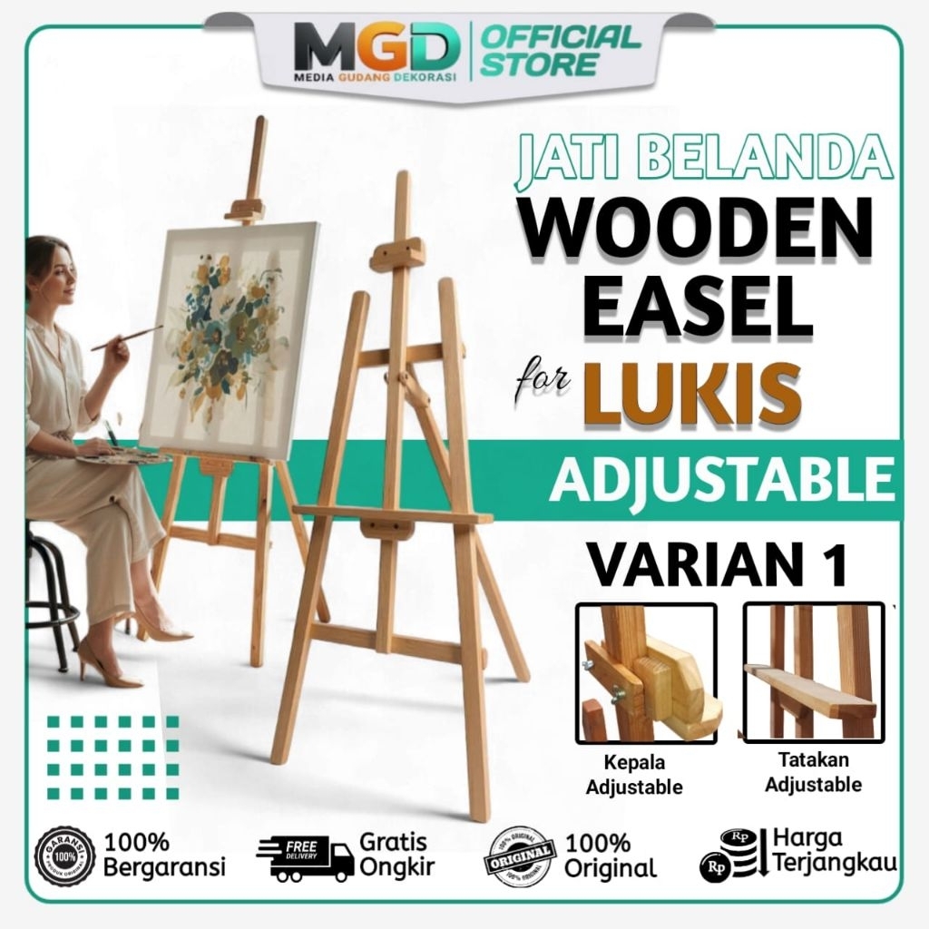 Standing lukis | Easel lukis | Standing easel for canvas | JATI BELANDA