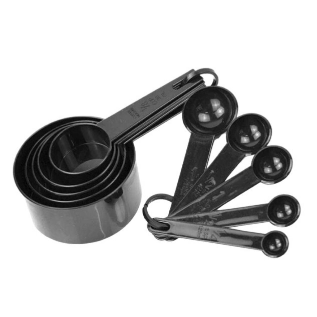 NEW | One Two Cups Sendok Takar Ukur Cup Measuring Spoon plastik plastic 10pcs 5pcs hitam black Send