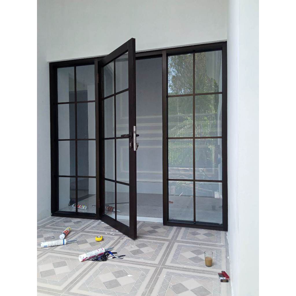 partisi pintu utama kaca alumunium