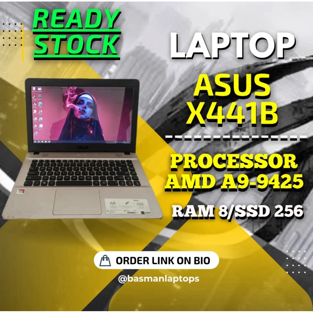 Laptop Asus X441B AMD A9 Ram 8 Normal Siap Pakai - Laptop Murah - Laptop Malang - Laptop Gaming - Be