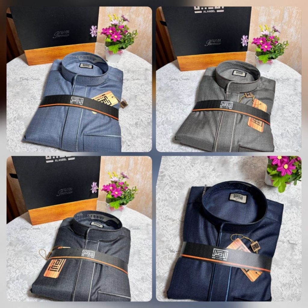 Jubah Al aseel premier Woll Ori saudi kerah bulat & kerah kemeja