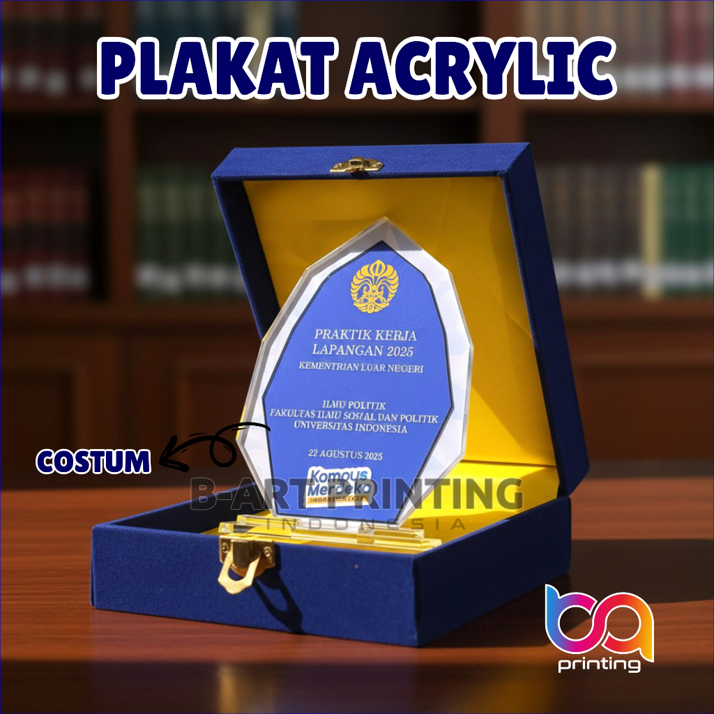 Plakat Akrilik Desain Custom  Tebal 3mm ukuran 20 x 10 Plakat akrilik Plakat wisuda Plakat murah Pla