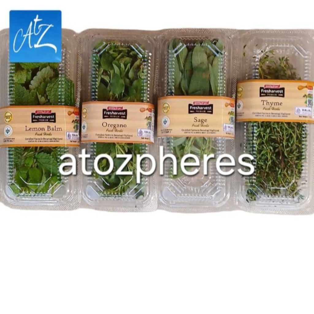 Sayur herba segar halal MUI Fresharvest PREMIUM Sage Thyme Oregano Dill Rosemary Basil Lemon Balm Fr