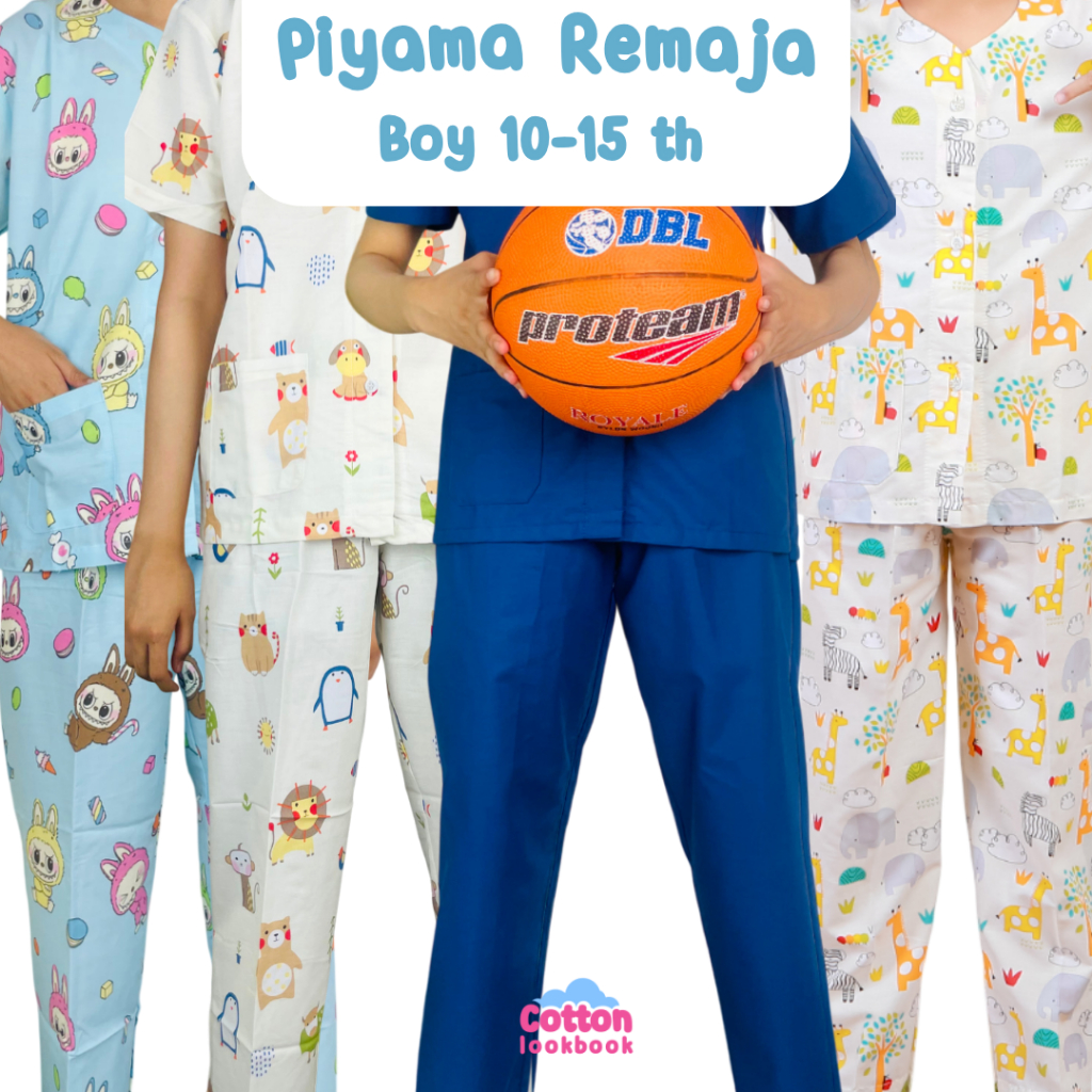 [BEST SELLER] COTTON LOOKBOOK - PIYAMA REMAJA ANAK LAKI LAKI KATUN / BAJU TIDUR ANAK MOTIF KARTUN LU