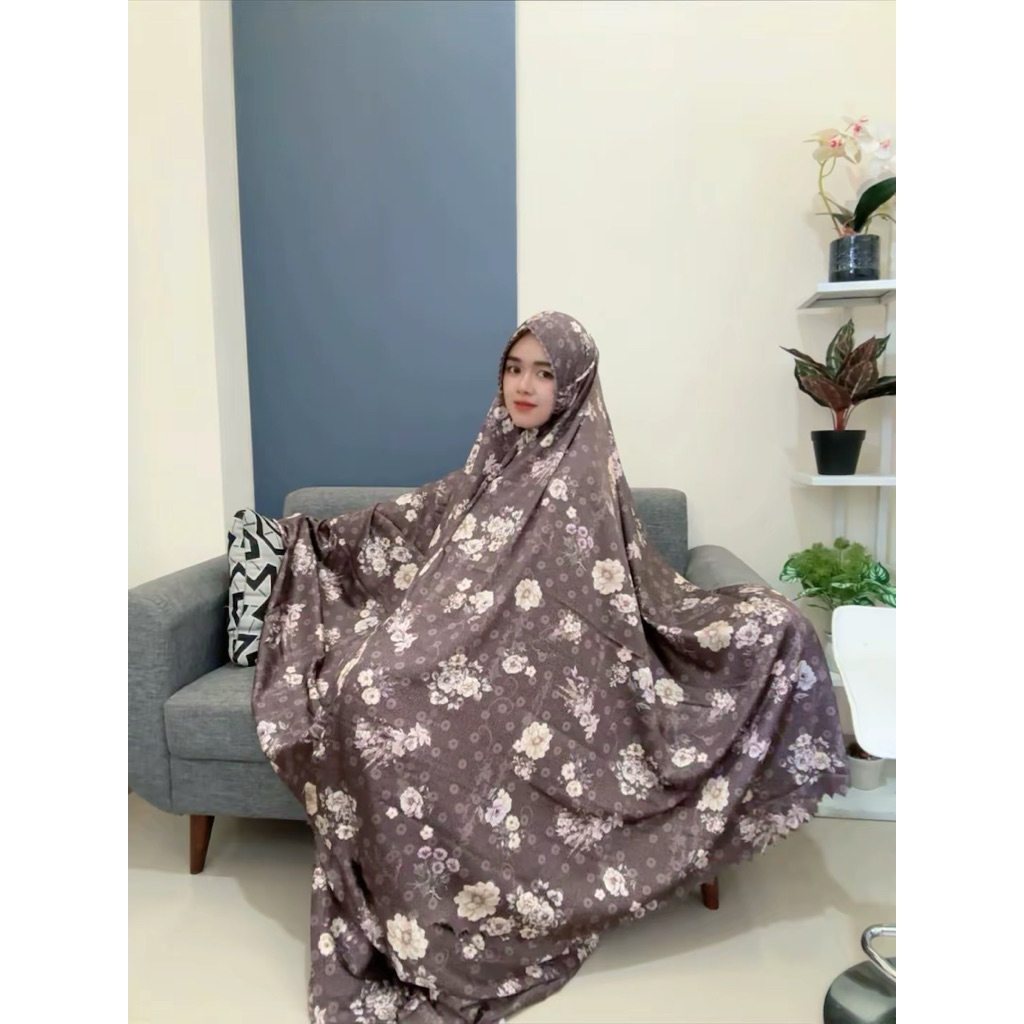 MUKENA ARMANY SILK RENDA BAGIAN DAHI ORI DOI BY BUNYAMIN LASER CUT BAGIAN BAWAH