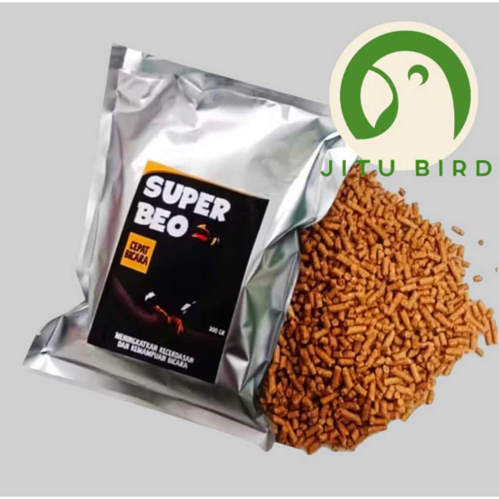 Pakan Super Beo Kristal Voer Pur Pakan Khusus Burung Beo - Cepat Bicara Voor Pellet Makanan Harian B