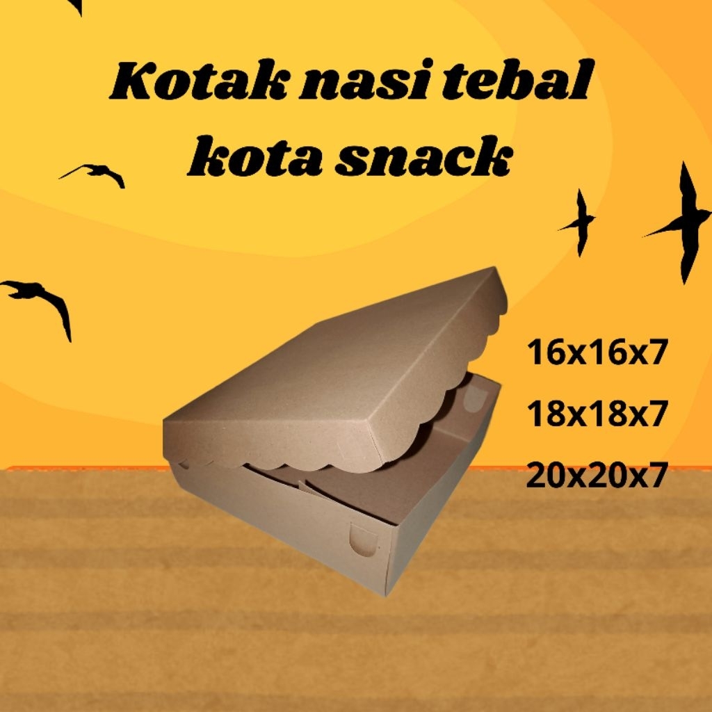 Kotak nasi renda kraft coklat ukuran 16x6 / 18x18 / 20x20 /Kotak catering/kotak nasi coklat/ paper l