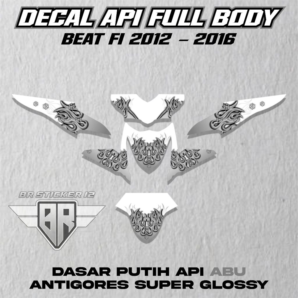 DECAL FULL BODY BEAT FI 2012 - 2016 DECAL MOTOR MOTIF API ( HONDA BEAT FI 2012 - 2016 )