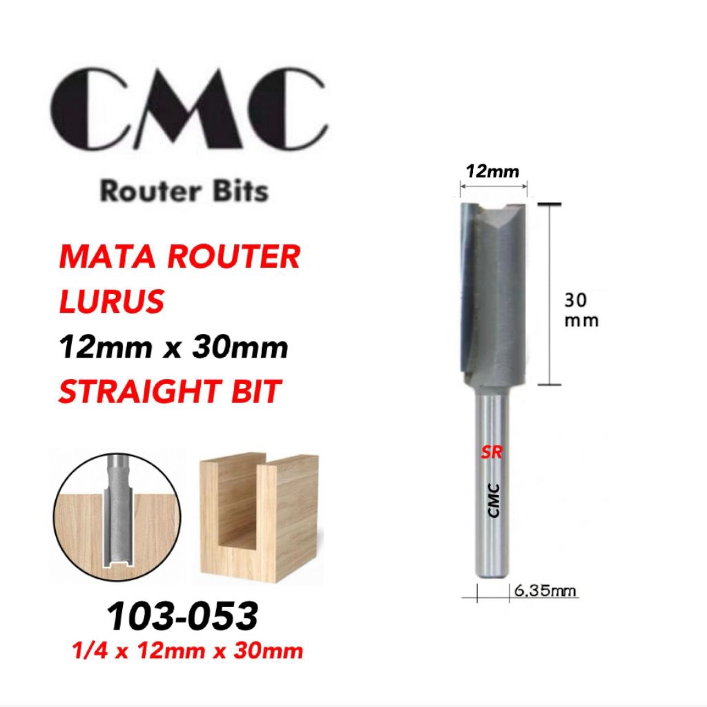 Mata Router/ Profil Lurus 12 mm/ Straight Bits CMC