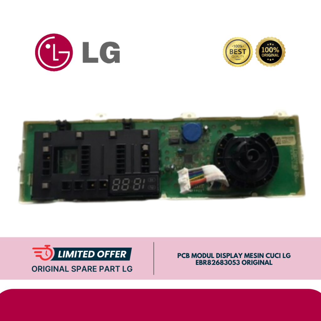 PCB MODUL DISPLAY MESIN CUCI LG EBR82683053 FM1208N3W ORIGINAL