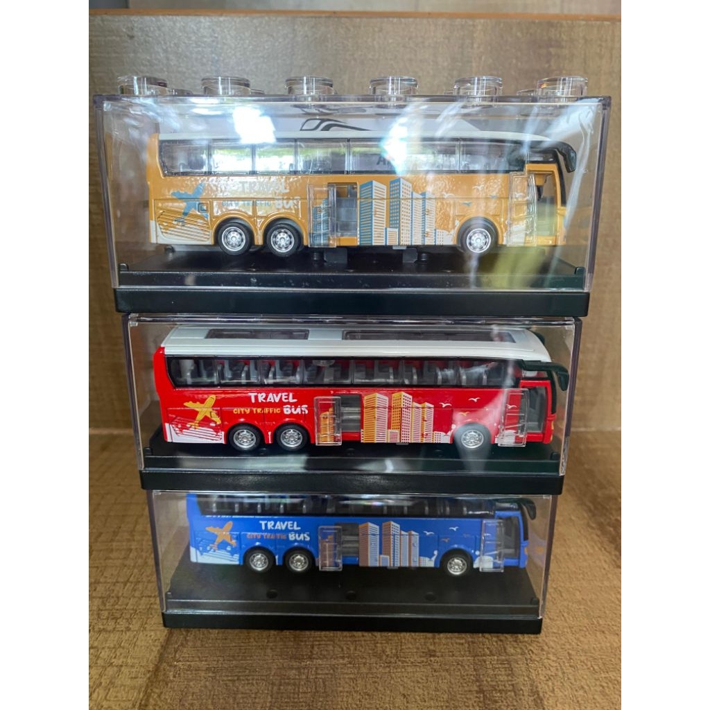 Bintang RC Mainan Anak Miniatur Bus Bahan Metal Alloy Kemasan Box Akrilik Cocok Untuk Kado Koleksi M
