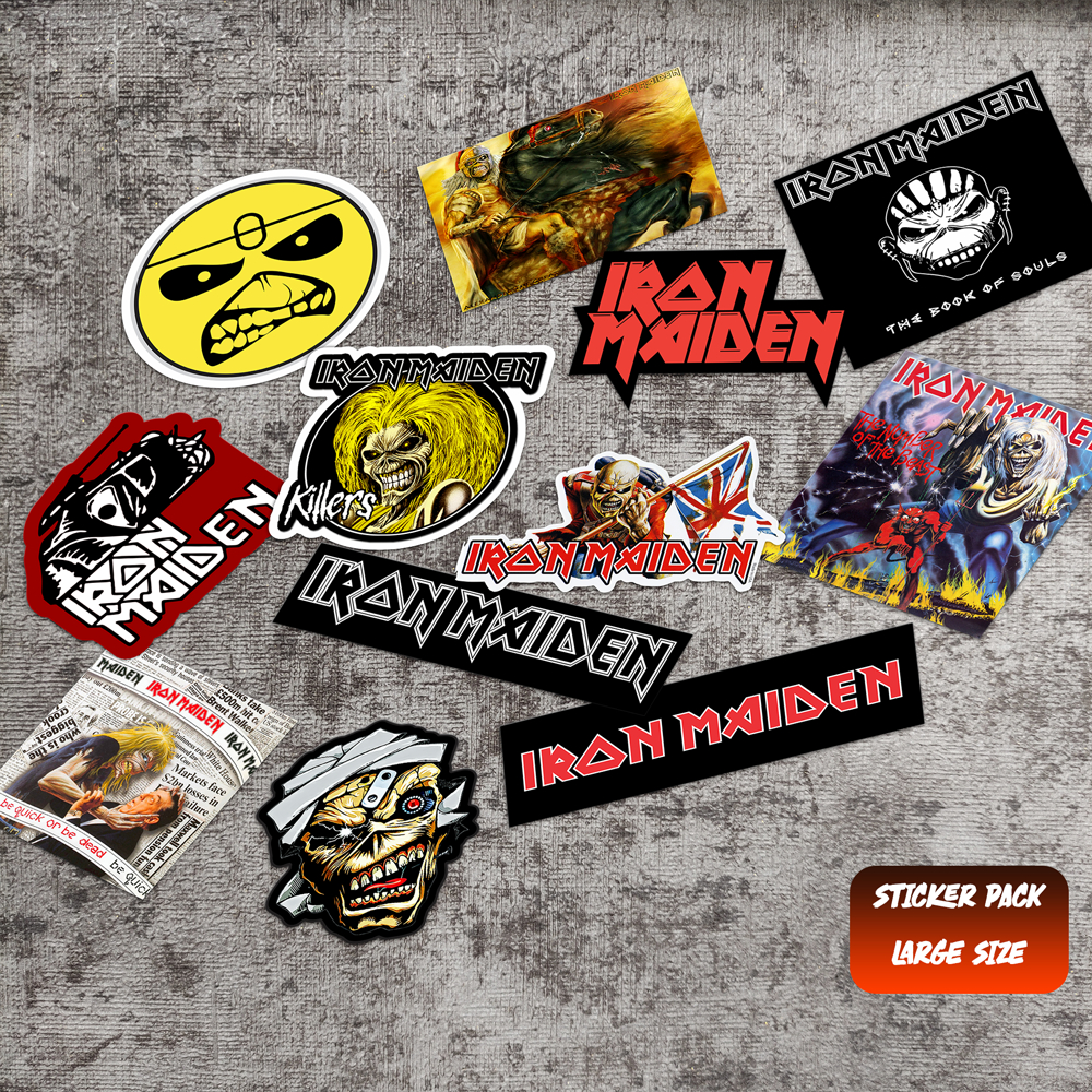Stiker Band Iron Maiden Large Size 12 Pcs Case HP Laptop Helm