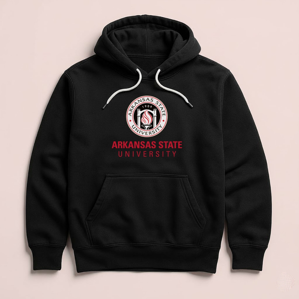 Hoodie Arkansas State University ASU Jonesboro Unisex Sweater Fleece Black Hitam Cloth