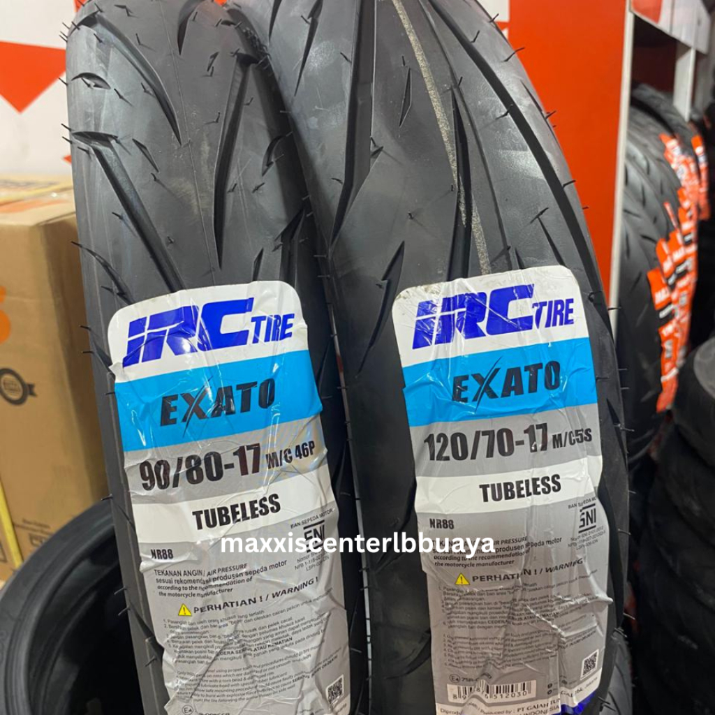 (READY STOCK COD) PAKET 2 BAN 90/80-17 120/70-17 EXATO FREE PENTIL TUBELESS