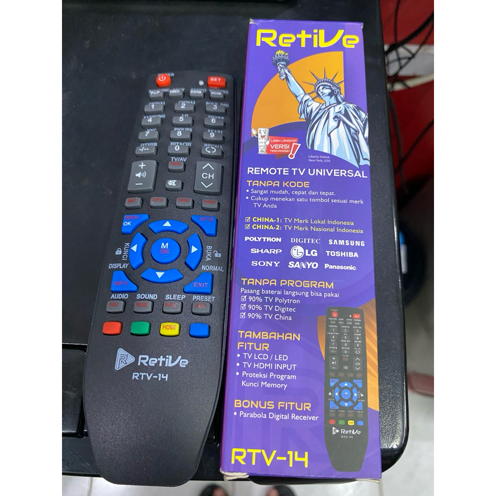 REMOTE TV UNIVERSAL RETIVE RTV-14