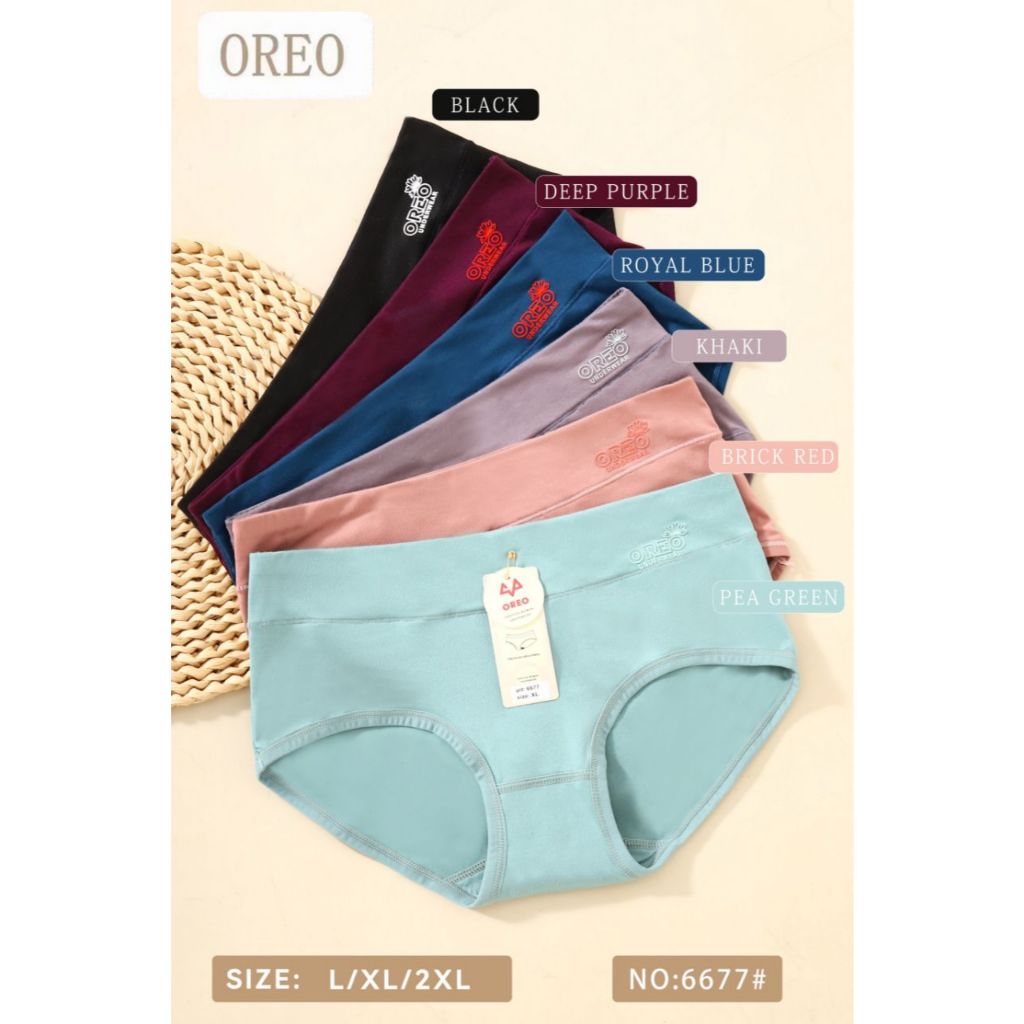 6Pcs_OREO Celana Dalam Wanita (( 1362 / 6677 )) CD Perempuan Cewek Murah Bahan Katun.