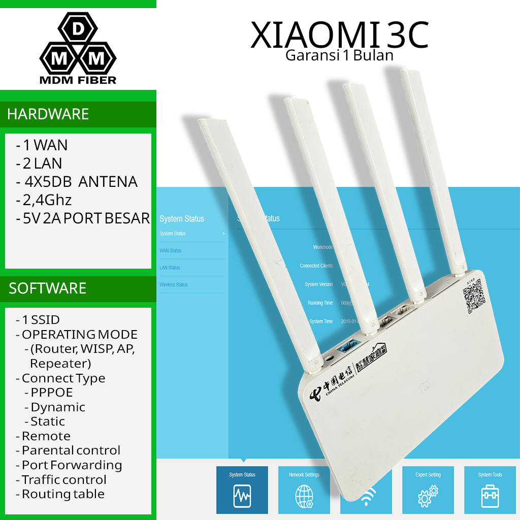 XIAOMI 3C router repeater wisp 2,4ghz 4 antena