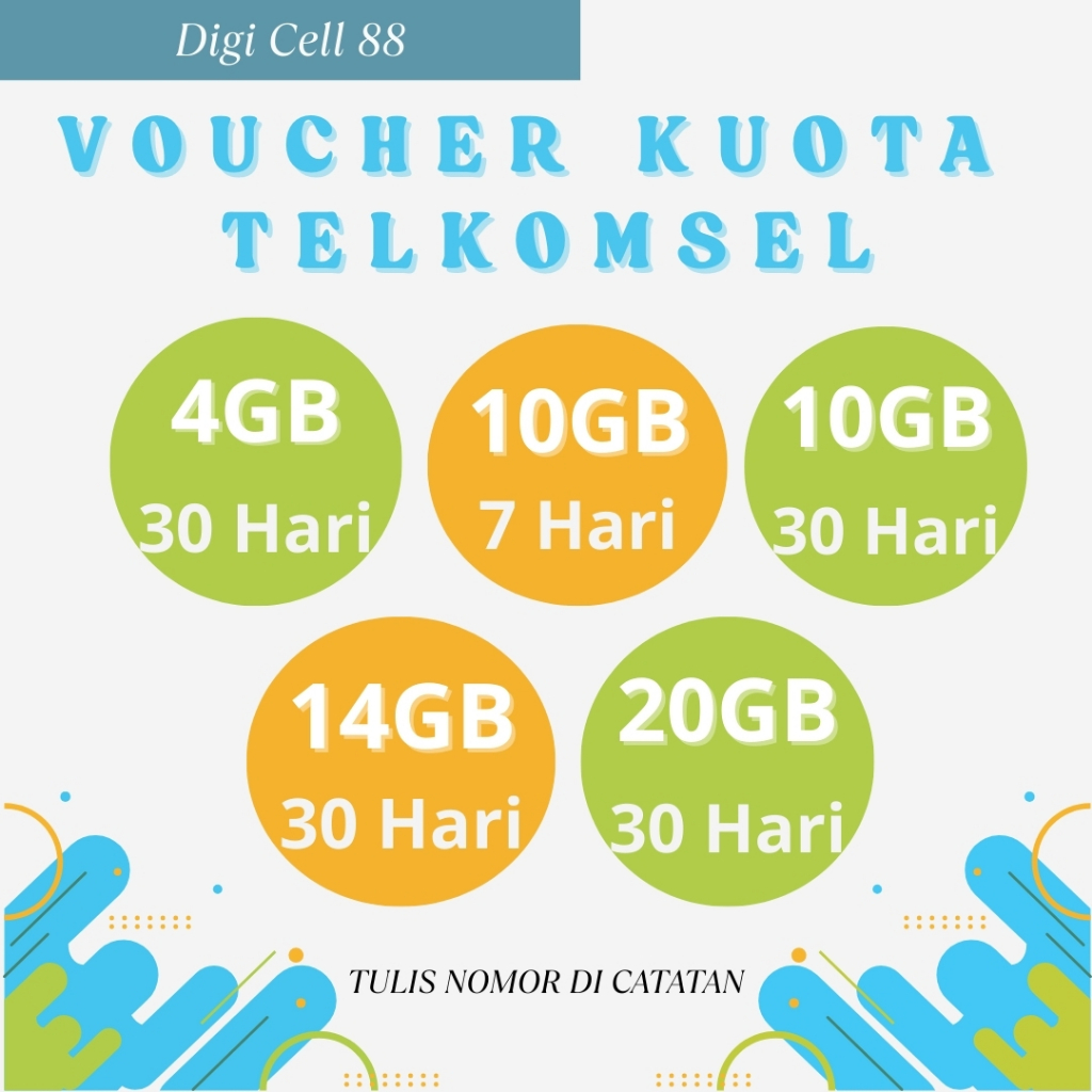(Kirim Via Chat) Voucher Kuota Internet Telkomsel 4GB–20GB JABODETABEK | Kuota Data 7–30 Hari Jabode