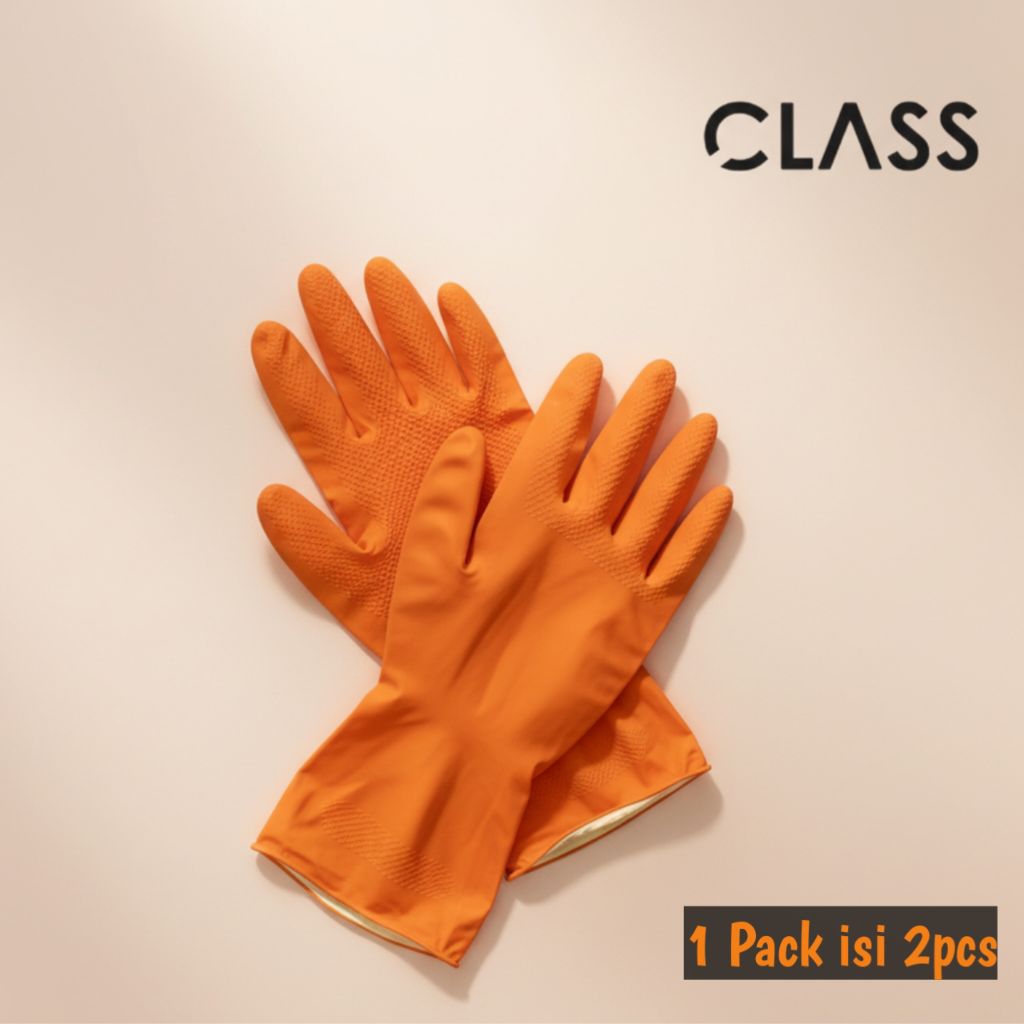 Sarung Tangan Latex CLASS 2pcs Anti Slip Gloves Latex Toilet CLASS