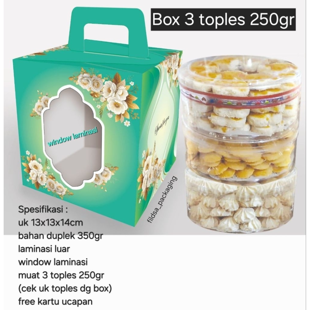 box isi 3 toples 250gr (hrg per pcs box) tosca