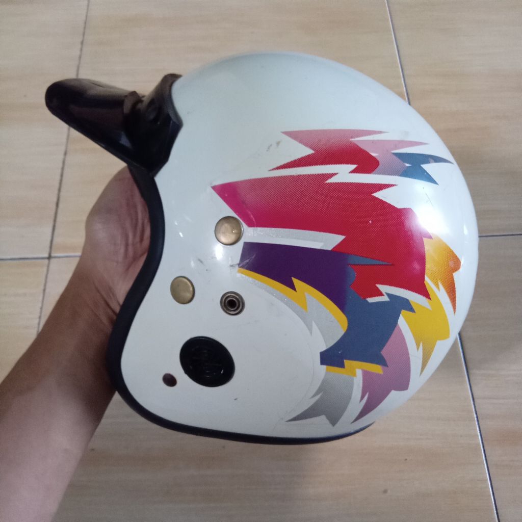 helm jadul lawas GAG wolf original putih