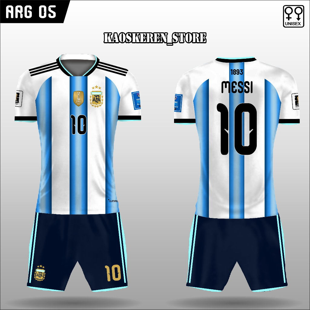 jersey setelan argentina baju timnas aragentina kaos bola argentina free custom