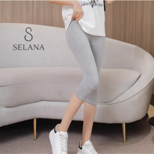 Leging Pendek 3/4 Wanita Dewasa Bahan Kaos - Legging Pendek Wanita - Celana Legging Pendek Dewasa