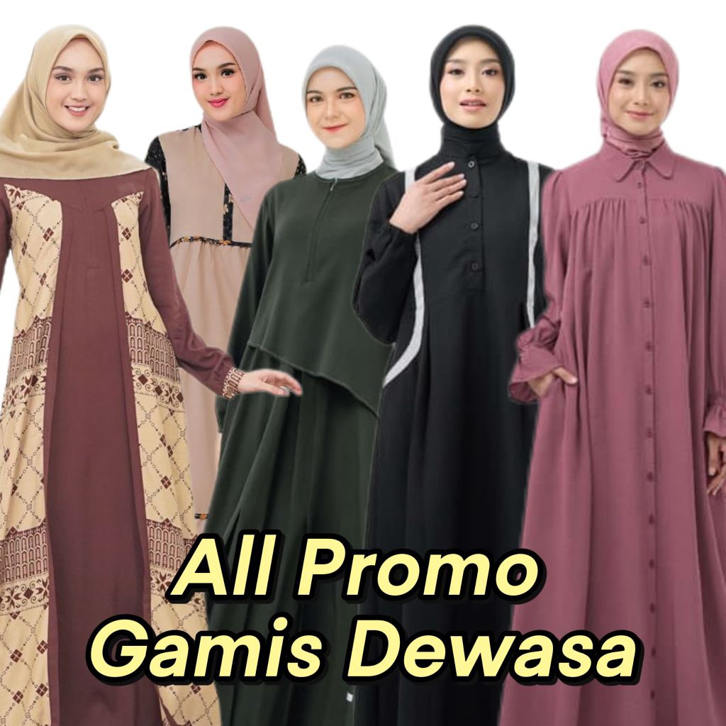 ALL PROMO GAMIS DEWASA NIBRAS KEKE LUBI NEWSTEP MURAH SALE BUSUI WUDHU FRIENDLY DRESS MOTIF POLOS