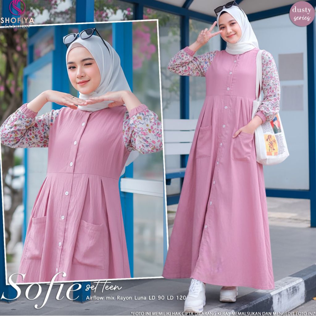 (NEW)GAMIS MIDI SOFIE SET TEEN  DRESS MELINA  BY SHOFIYA//SELMA BY SHOFiYA FASHION