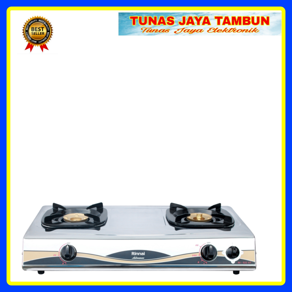 Kompor Gas Rinnai RI 522 AT / Kompor Gas Rinnai 2 Tungku 522AT / Rinnai RI-522AT