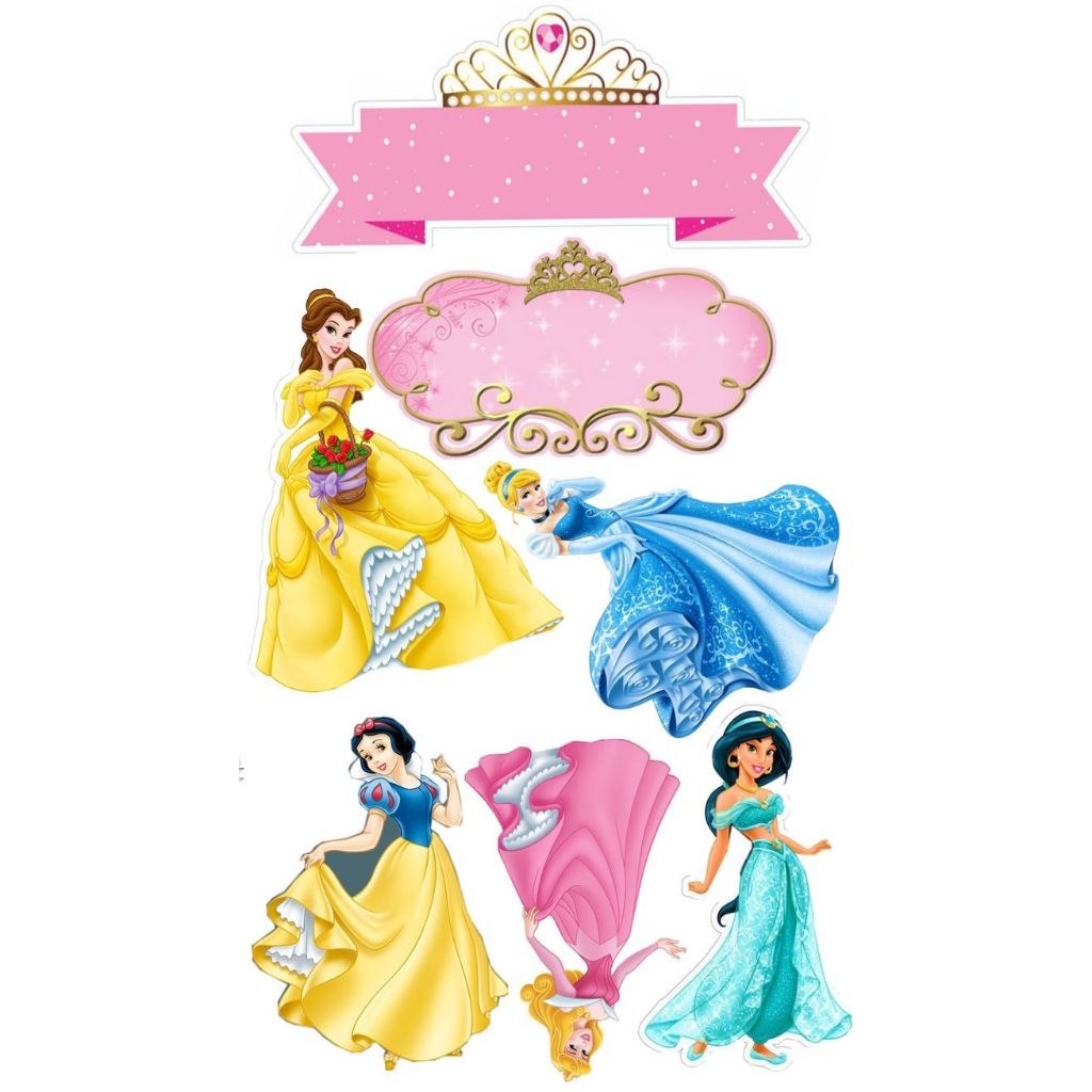 Part 2 | Topper PRINCESS DISNEY Birthday Custom Nama/ Hiasan Cake Ultah Princess