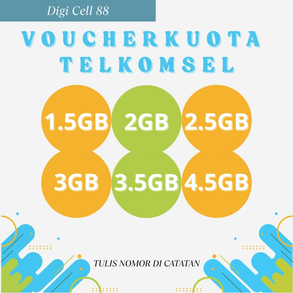 (Kirim Via Chat) Voucher Kuota Internet Telkomsel 1.5GB–4.5GB 3–7 Hari JAWA BARAT | Voucher Kuota Da
