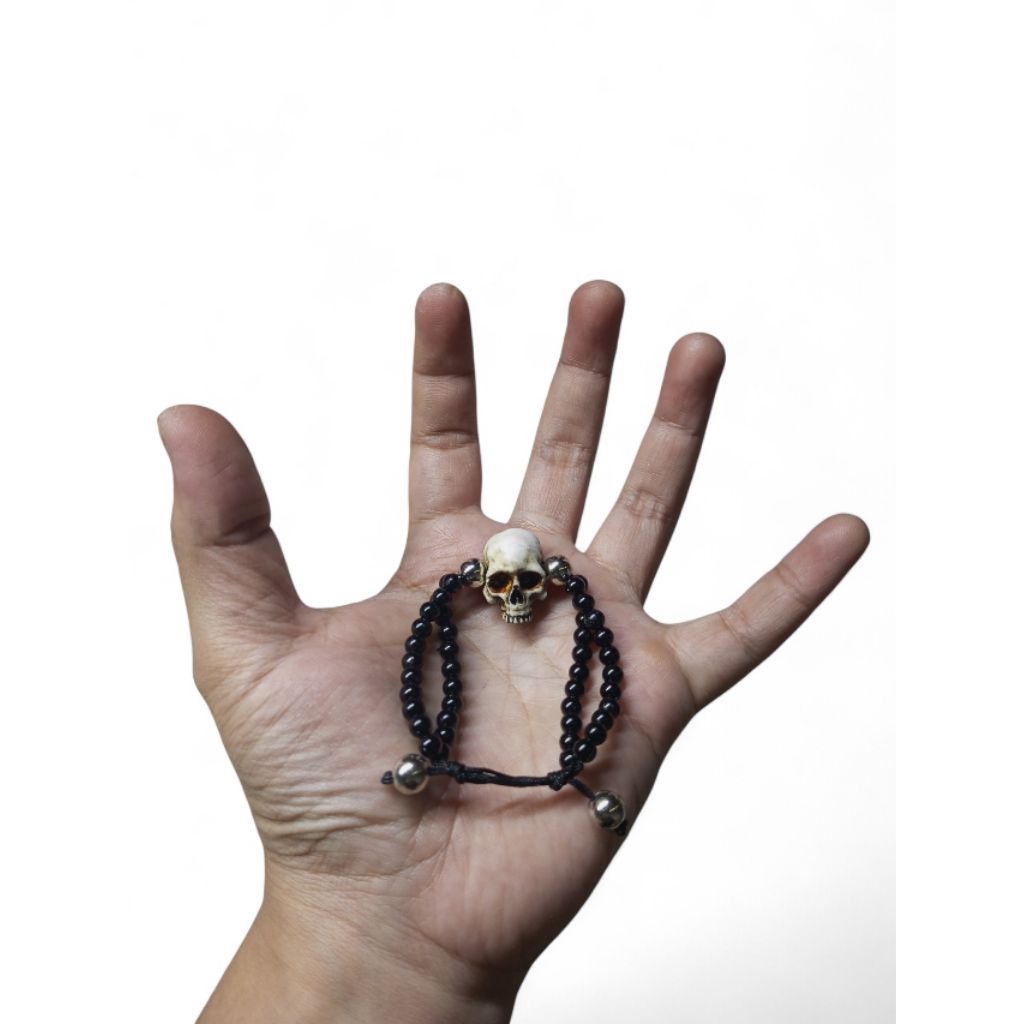 Gelang tengkorak manik / skull / resin tengkorak