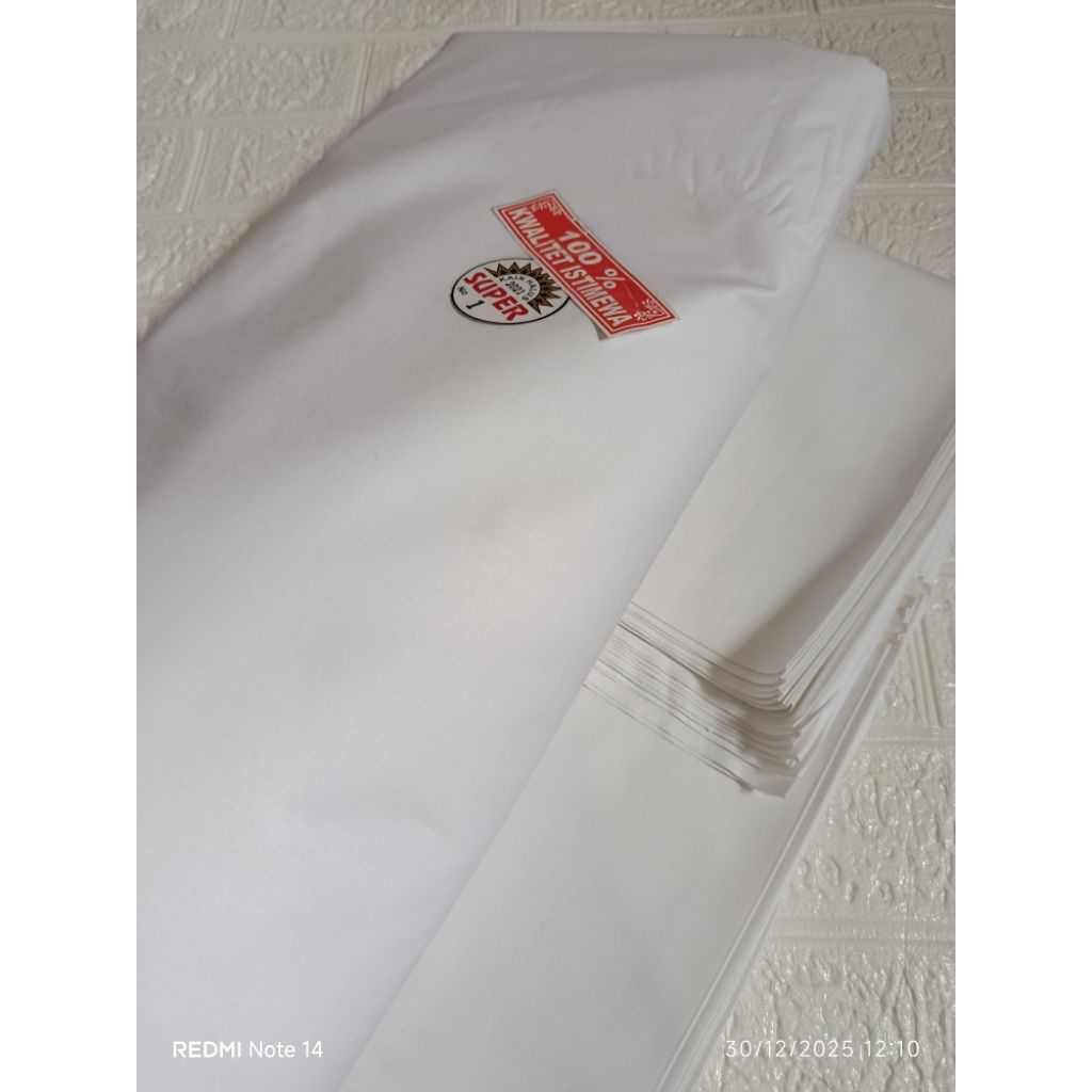 Kain Katun Mori Primissima GA Kain Kafan Kain Halus Putih 0.5m