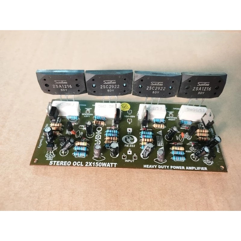 Kit OCL Stereo Final Sanken 2SC2922 2SA1216 5DY 150 Watt Driver TIP4142